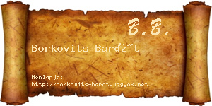 Borkovits Barót névjegykártya